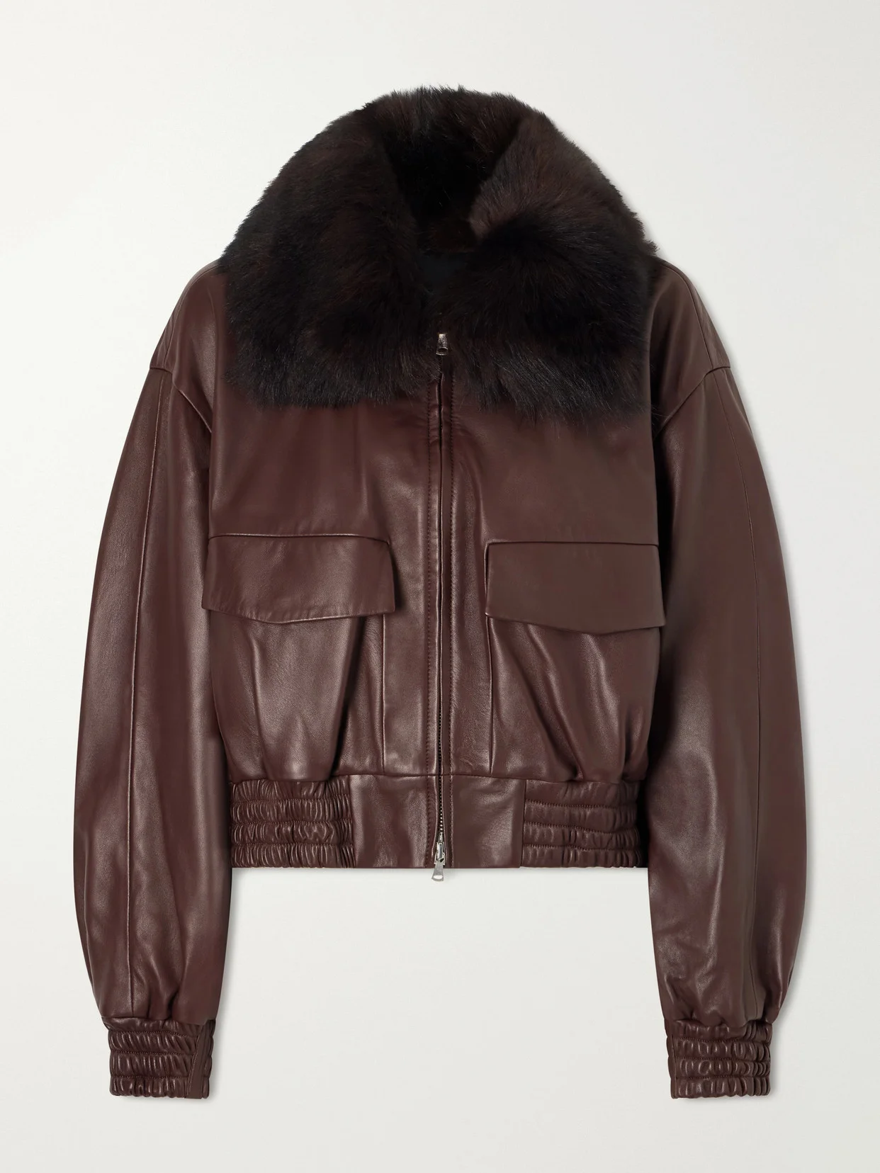 Ellery Shearling-trimmed Leather Jacket - 1
