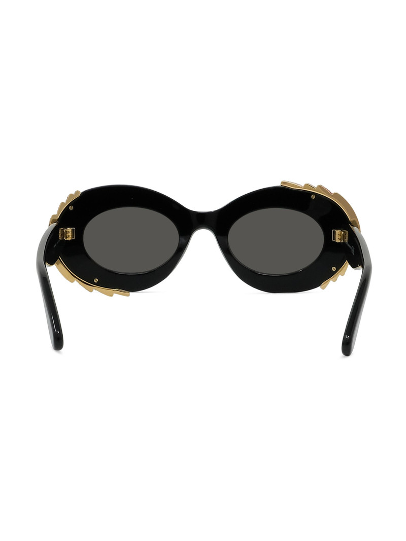 Men's x Paula's Ibiza 47MM Oval Sunglasses - Black Gold Dark Grey 5