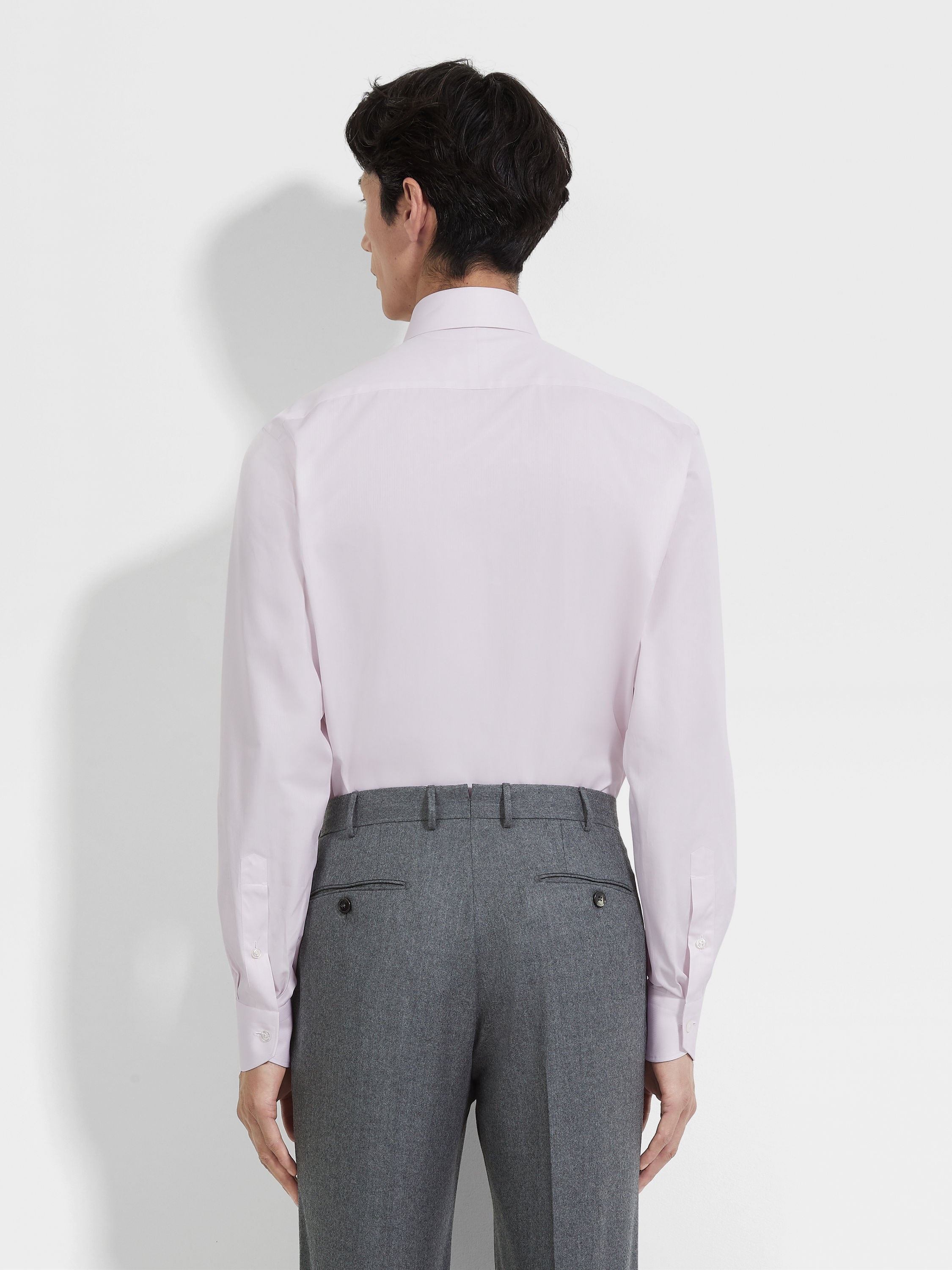 LIGHT PINK MICRO-STRIPED CENTOVENTIMILA COTTON SHIRT - 4