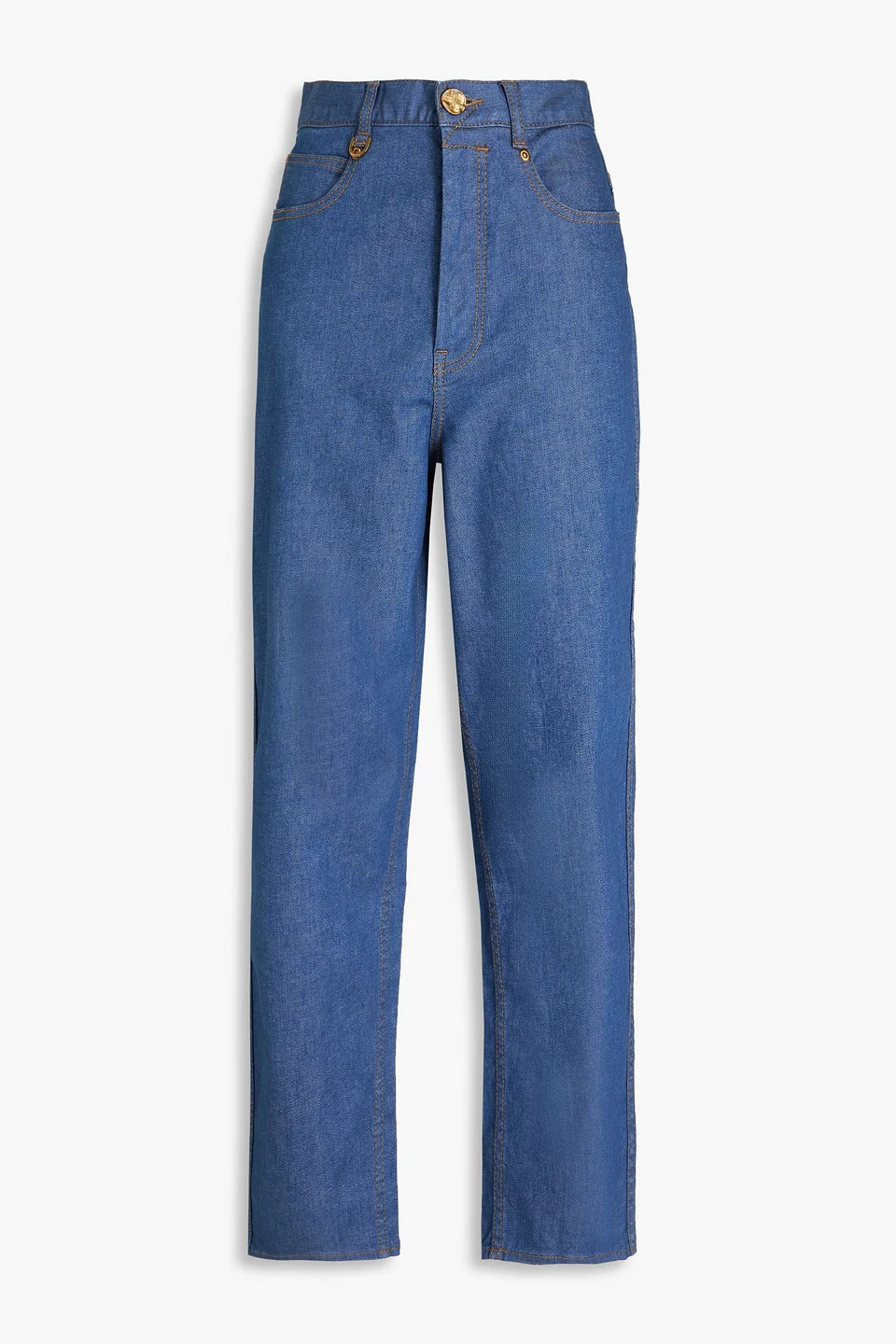 High-rise barrel-leg jeans - 1
