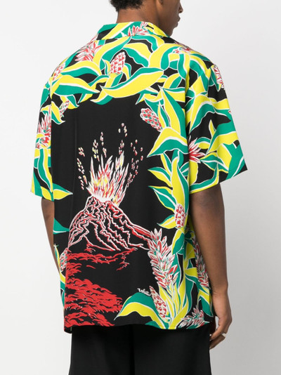Valentino x Sun Surf Volcano-print silk shirt outlook