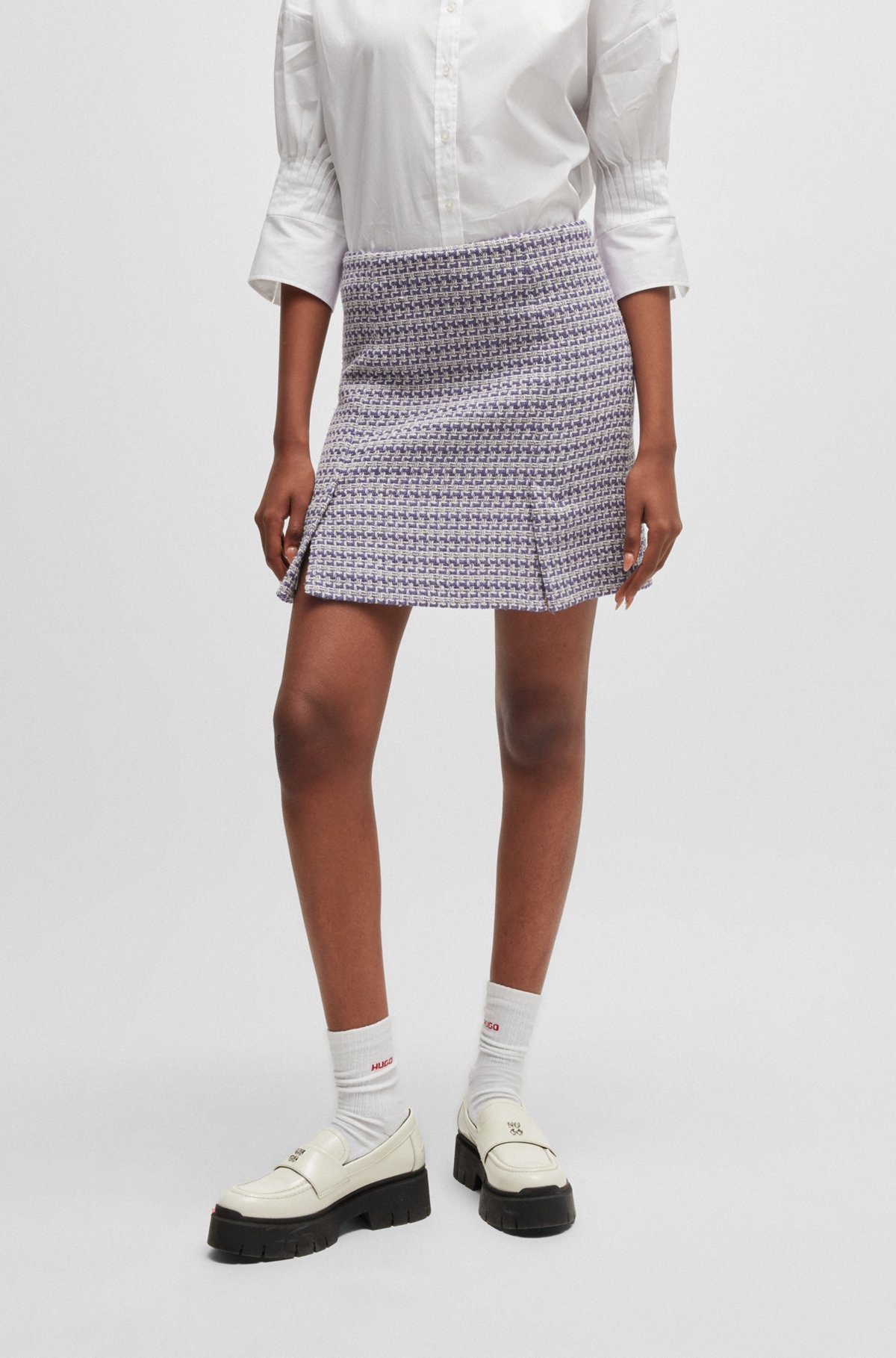 PATTERNED MINI SKIRT IN A COTTON BLEND - 2