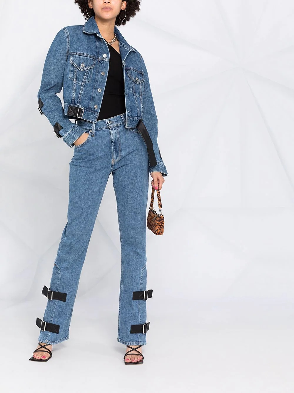 Strap bootcut jeans - 2