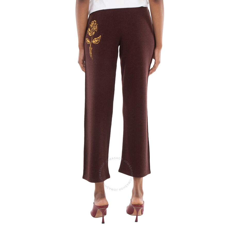 Burberry Wide Leg Pinstrip Wool Trousers, Size X-Small - 2