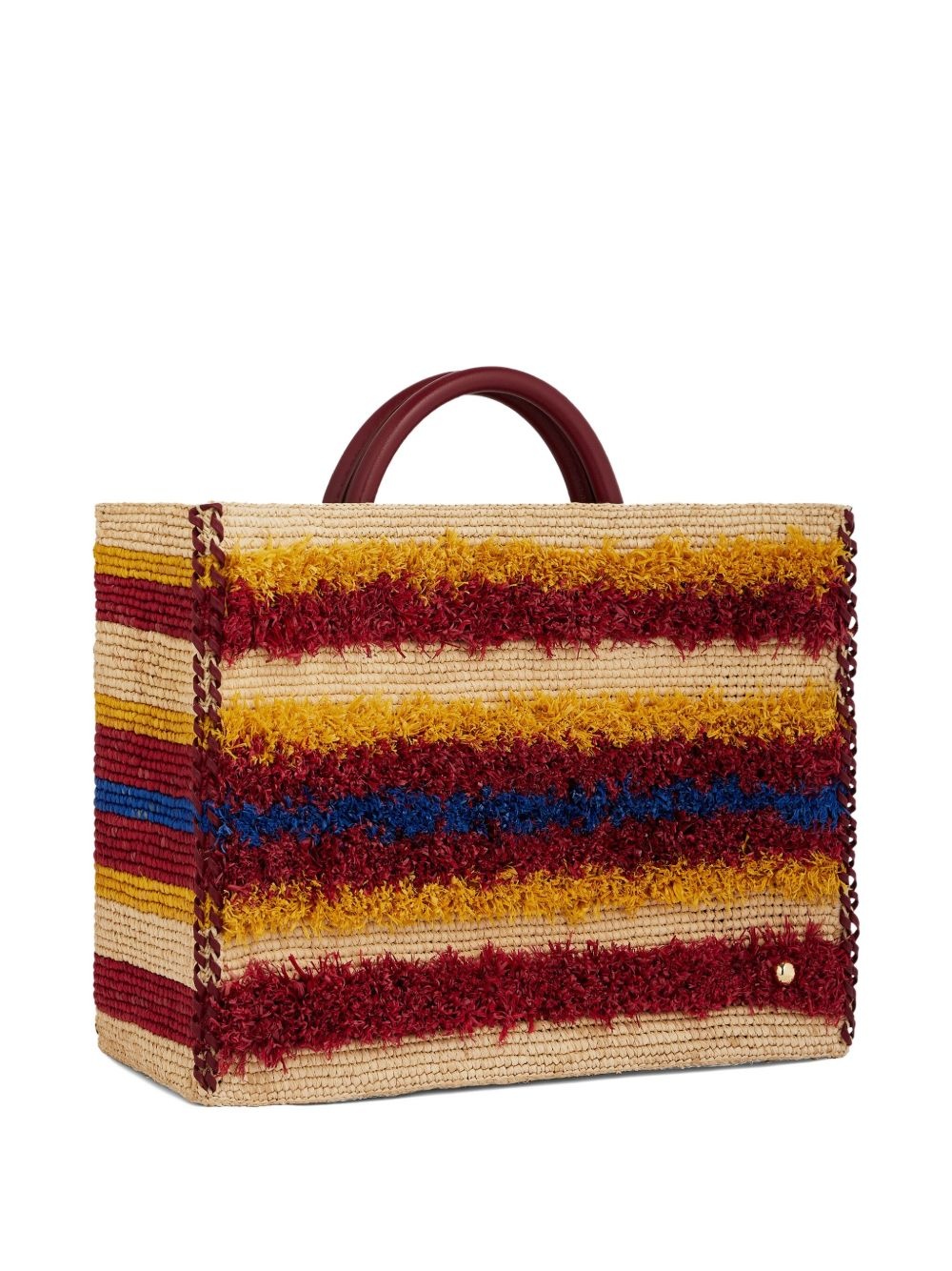 striped woven tote bag - 4