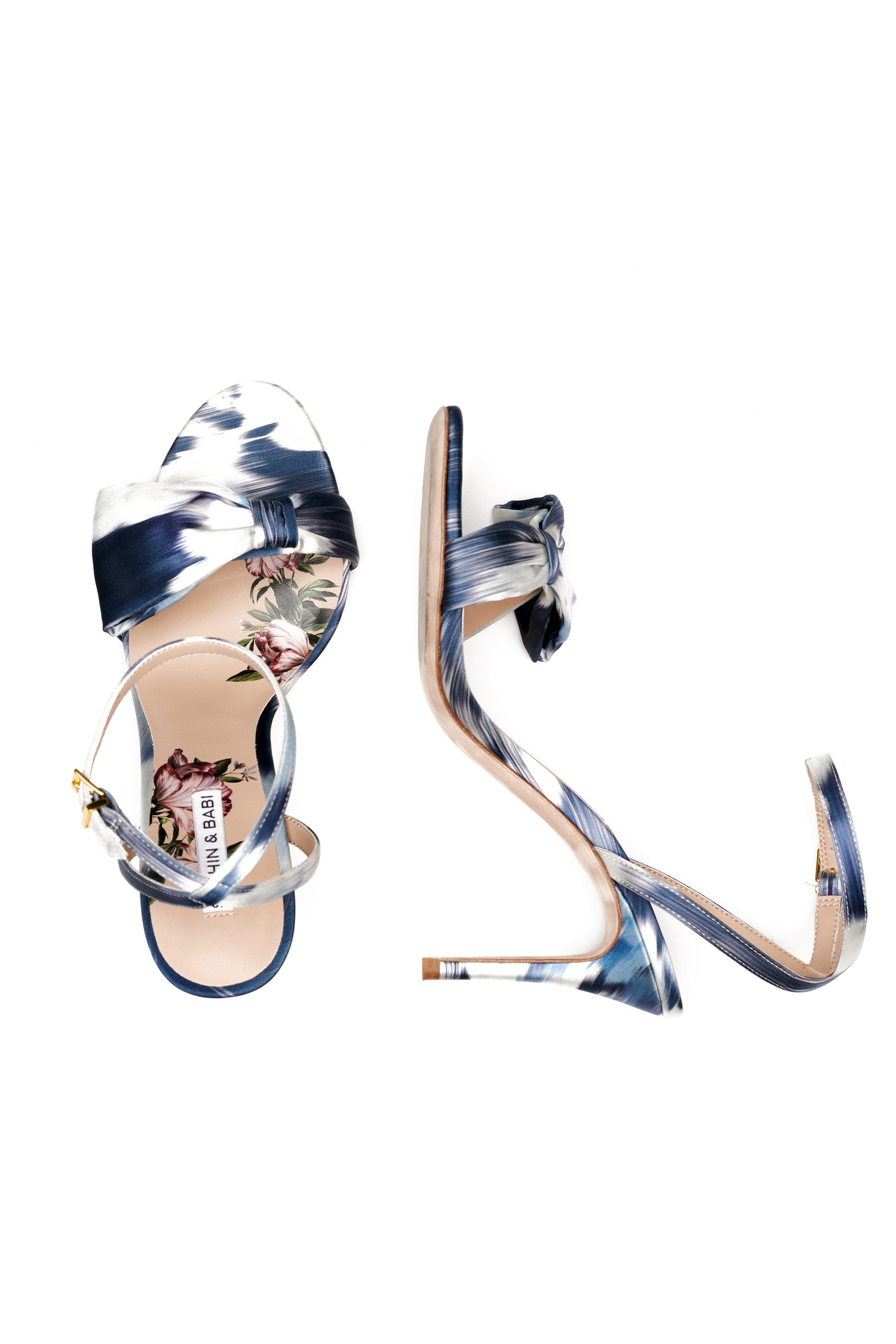 Chelsea Obi-Bow Open Toe - Blue Ikat Floral - 2