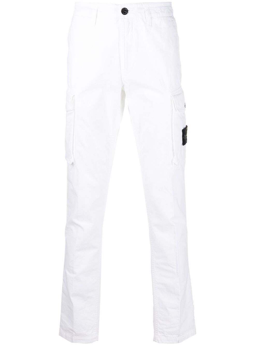 logo-patch cotton cargo trousers - 1