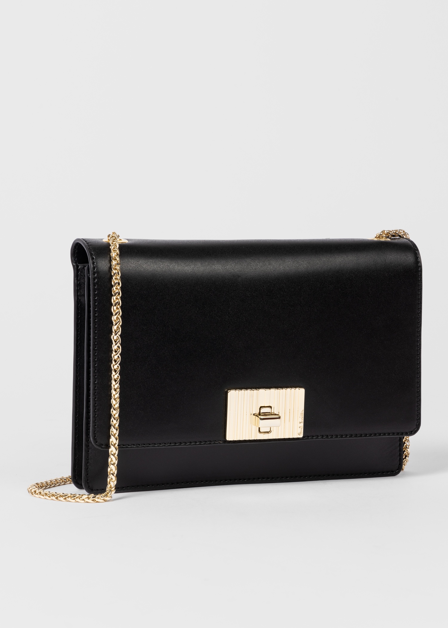 Women's Black Gold Chain Evening Bag - 6