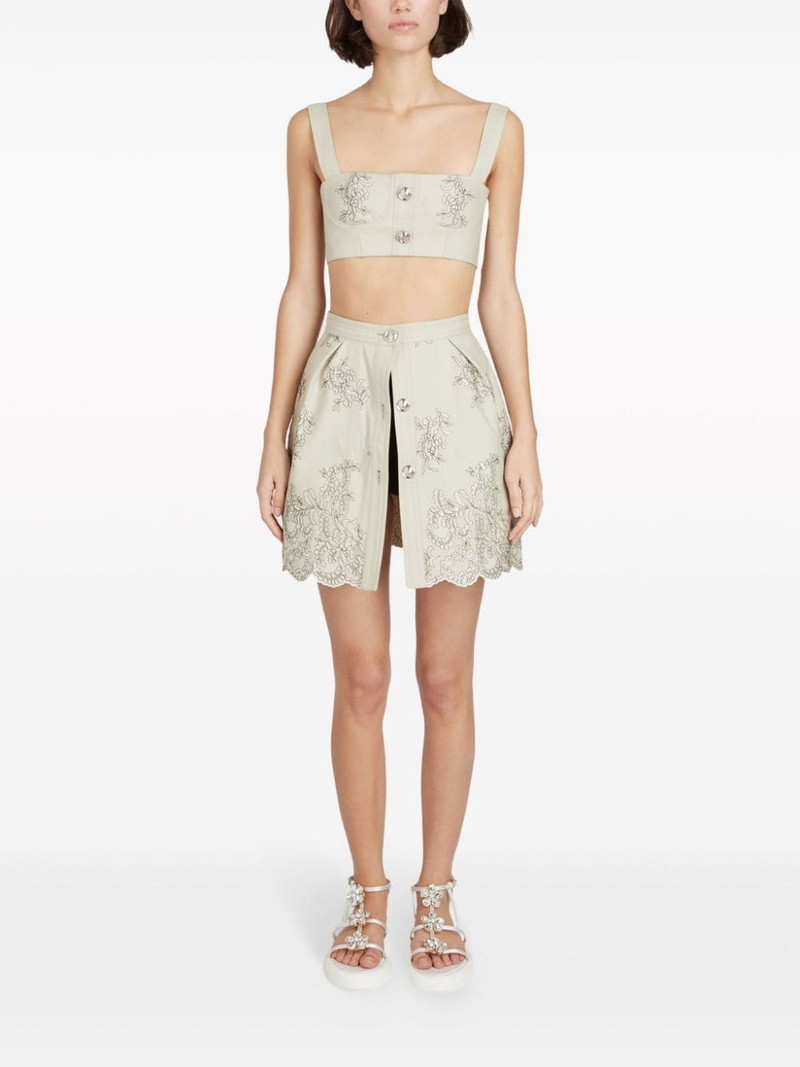 GIAMBATTISTA VALLI floral-jacquard cropped top outlook