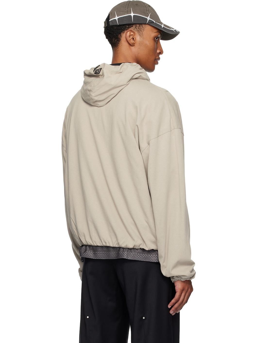 Taupe Crest Jersey Hoodie - 3