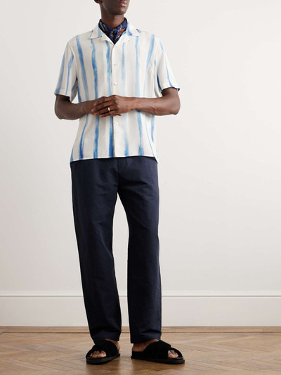 A KIND OF GUISE Gioia Convertible-Collar Striped Silk Crepe de Chine Shirt outlook