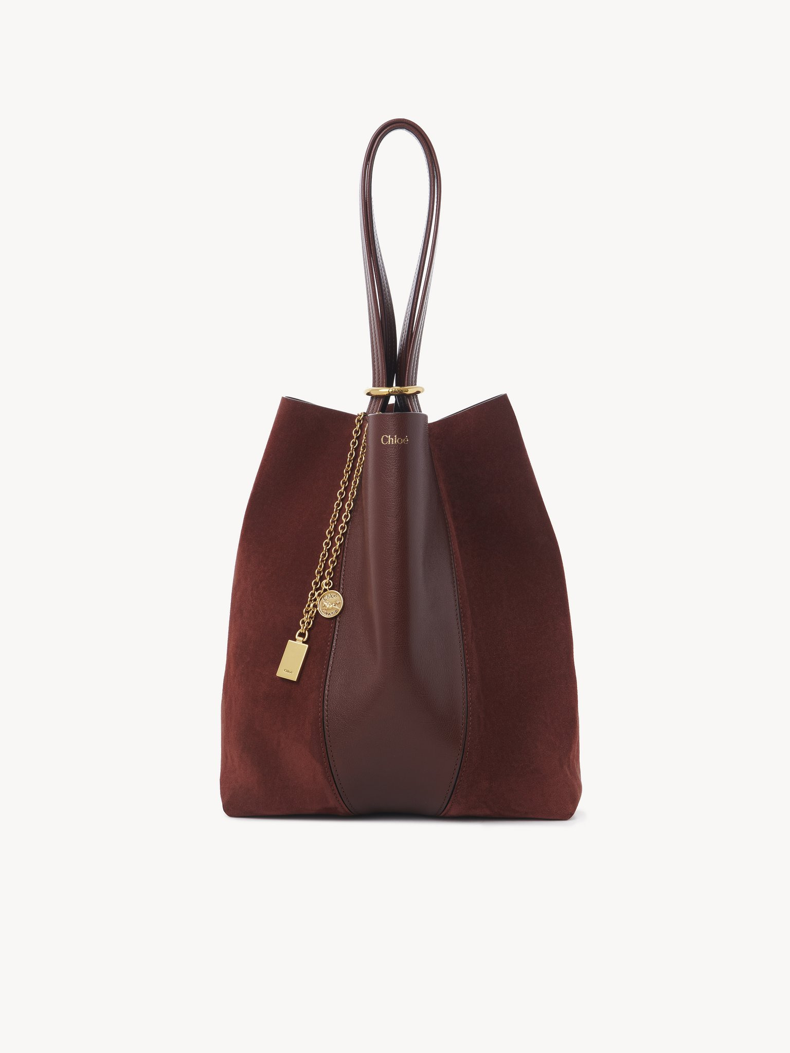 CHLOÉ SPIN TOTE BAG IN GRAINED & SUEDE LEATHER - 2