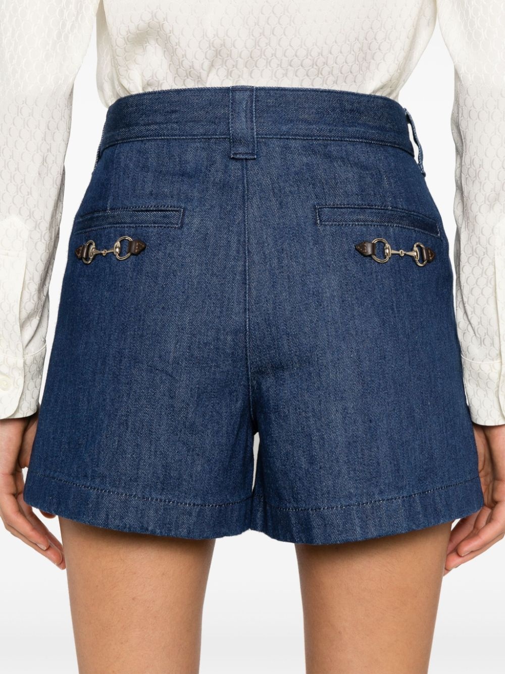 Horsebit-detail denim shorts - 5