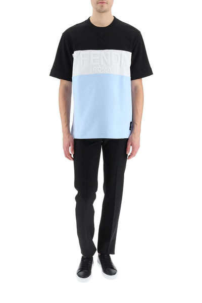 FENDI THREE-TONE JERSEY T-SHIRT WITH LOGO outlook