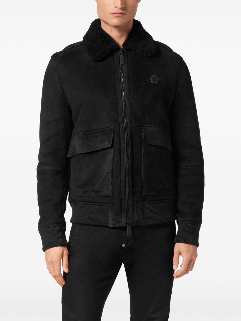 logo-patch jacket - 3