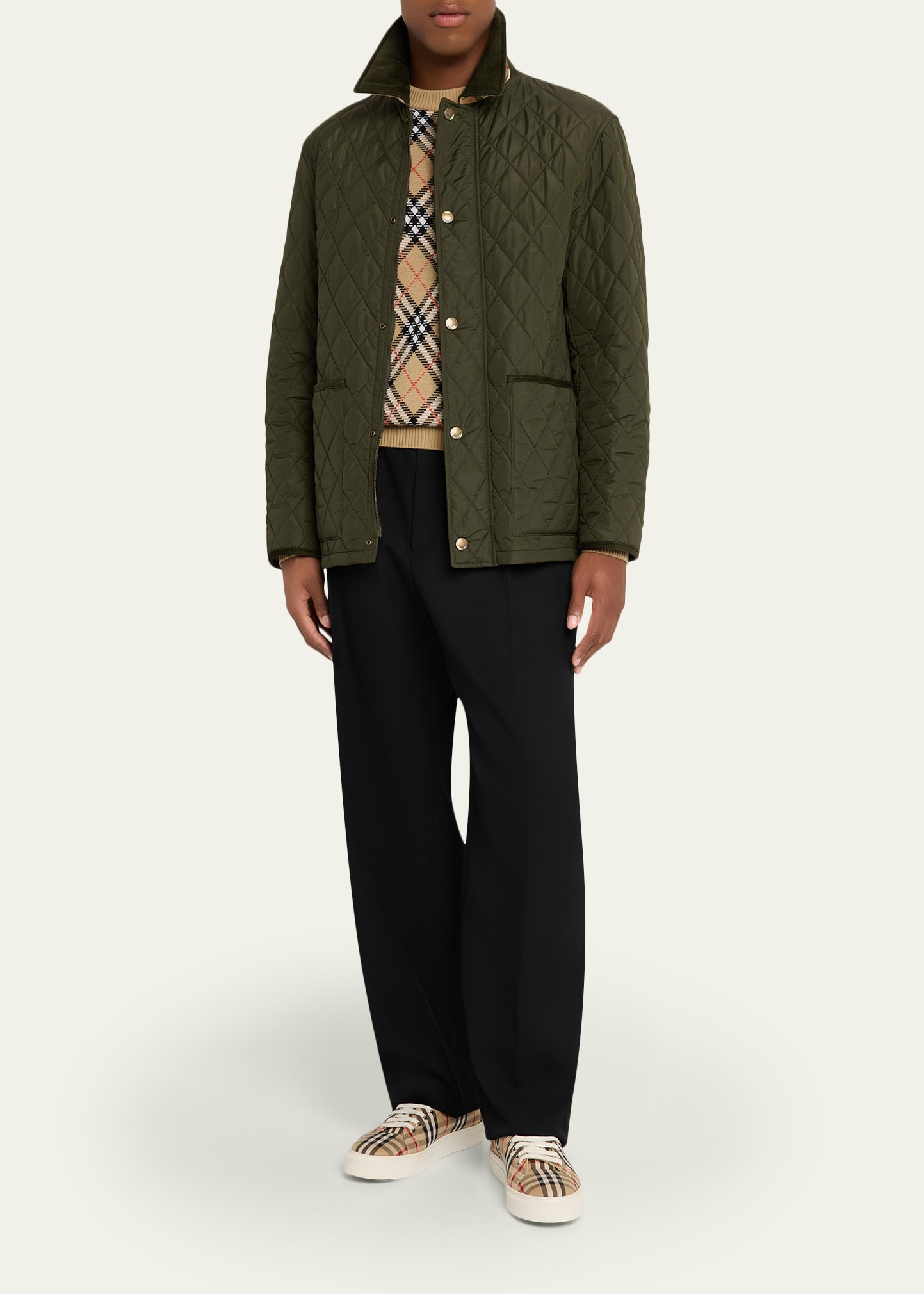 Men's Nylon Quilted Snap-Front Chore Jacket - 2