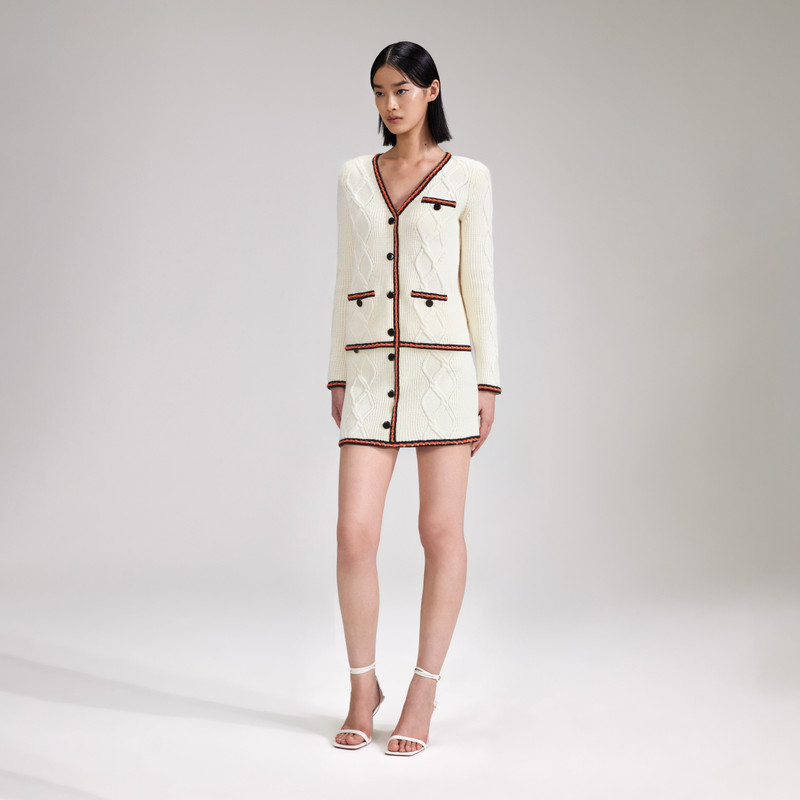 Cream Cable Knit Cardigan 2