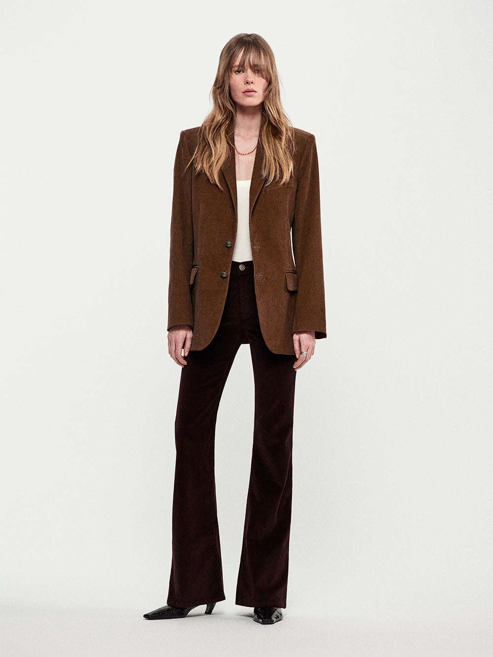 Le Easy Flare Corduroy in Espresso - 2