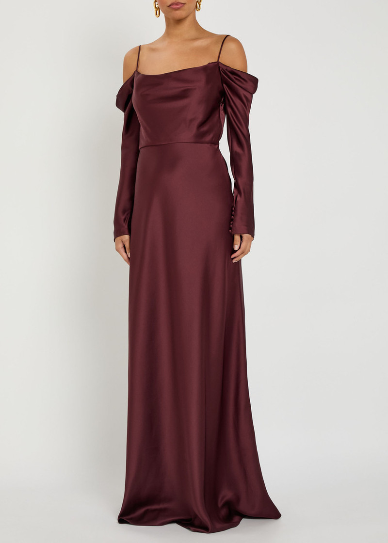 REBECCA VALLANCE Rebecca Vallance Avalon Off-the-shoulder Satin Gown outlook