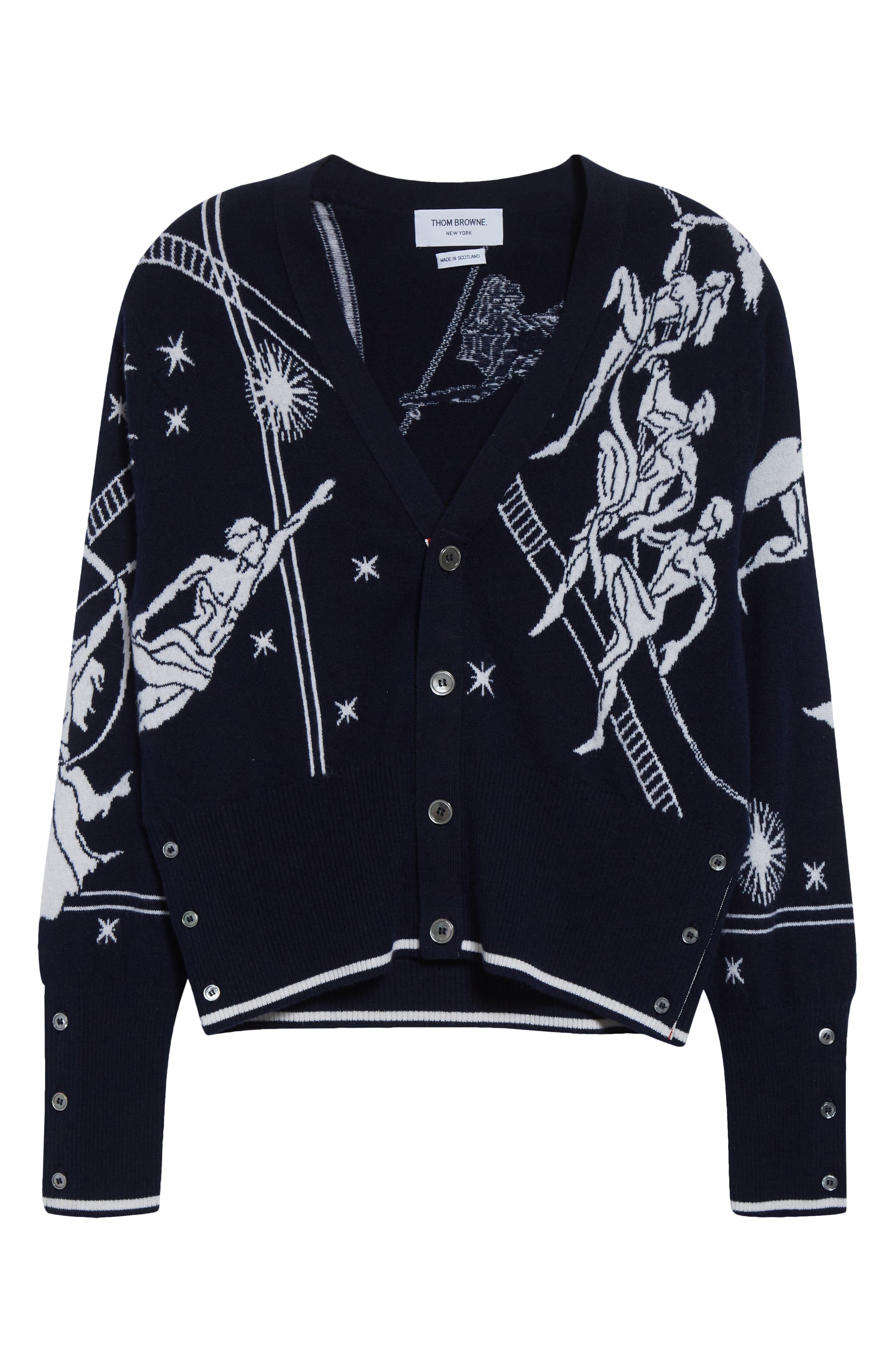Thom Browne Olympic Constellation Cashmere Cardigan in Navy at Nordstrom - 5