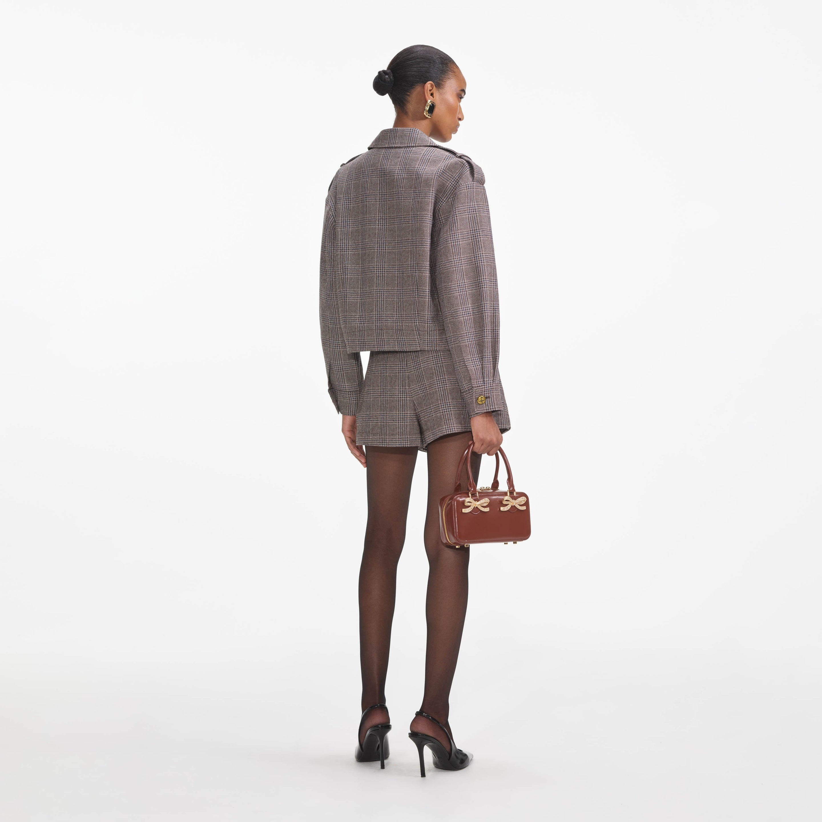 Brown Check Mini Skort - 3