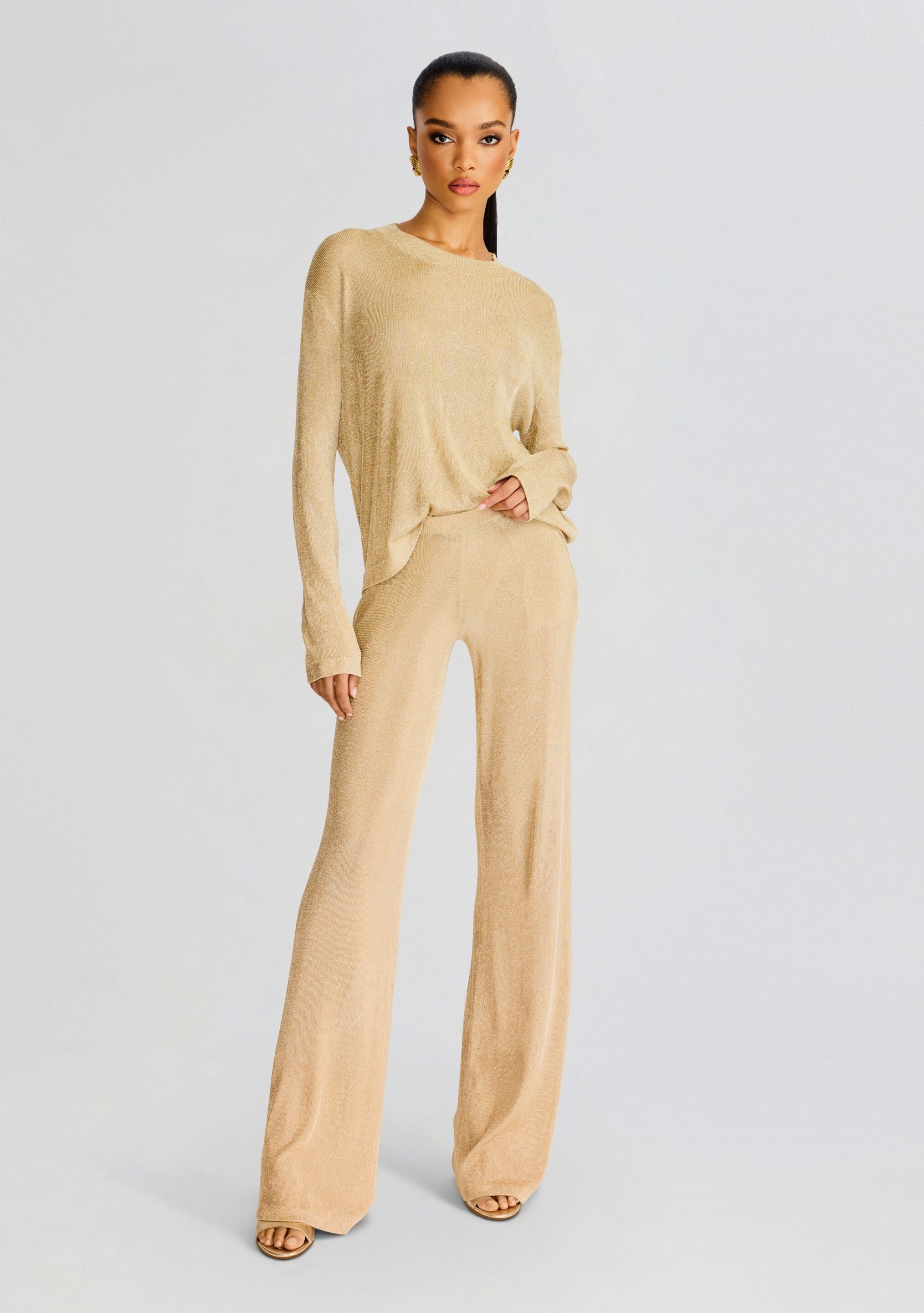 SHELDON METALLIC KNIT PANT - 2