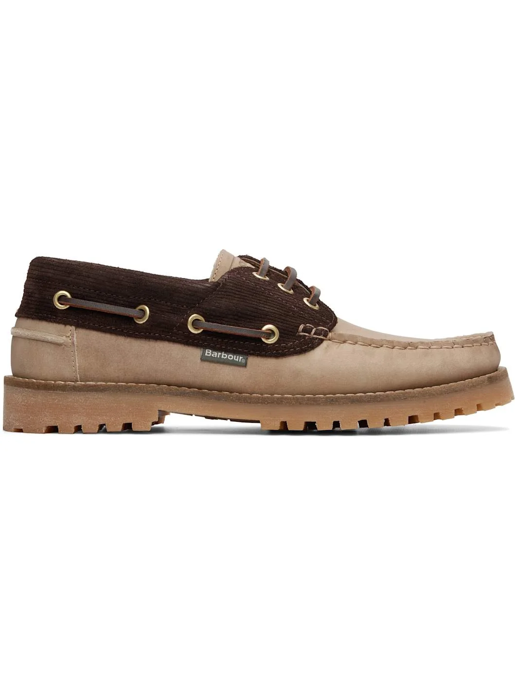 Beige & Brown Re-Engineered Deck Boat Shoes - 1
