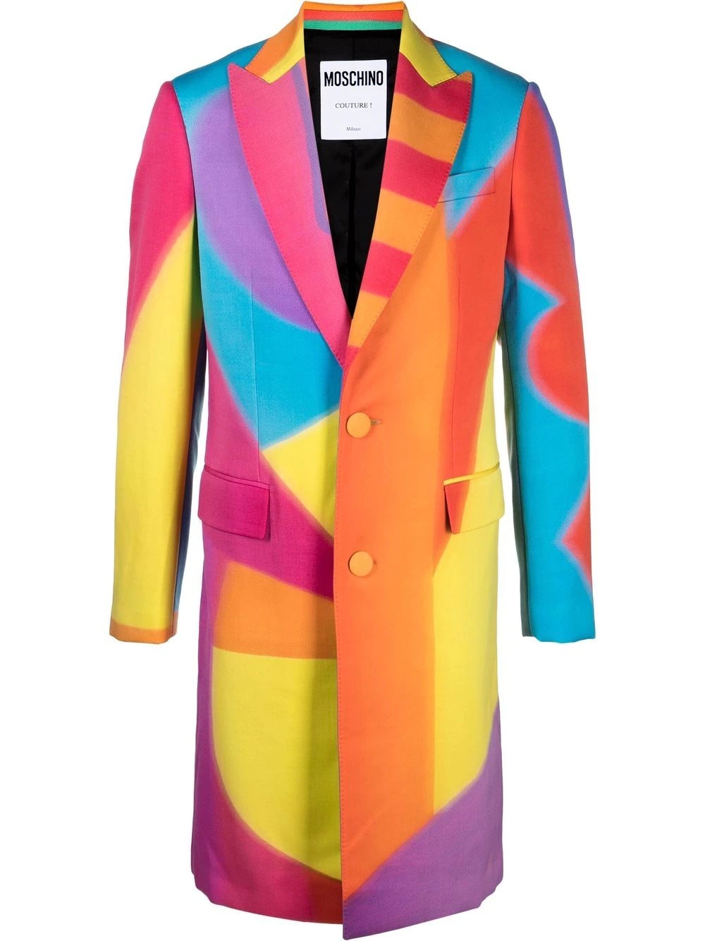 colour-block single-breasted coat - 1