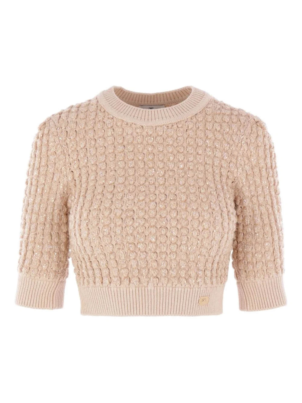 sequin-embellished cable-knit sweater - 1