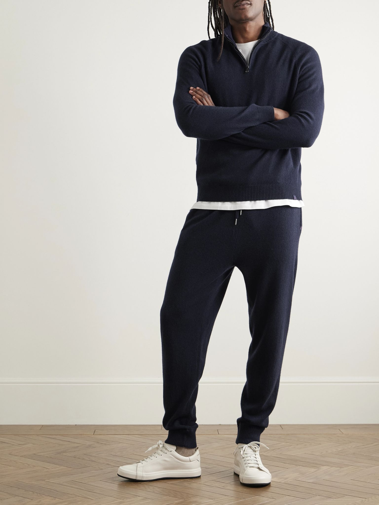 Finley Cashmere Half-Zip Sweater Navy - 2