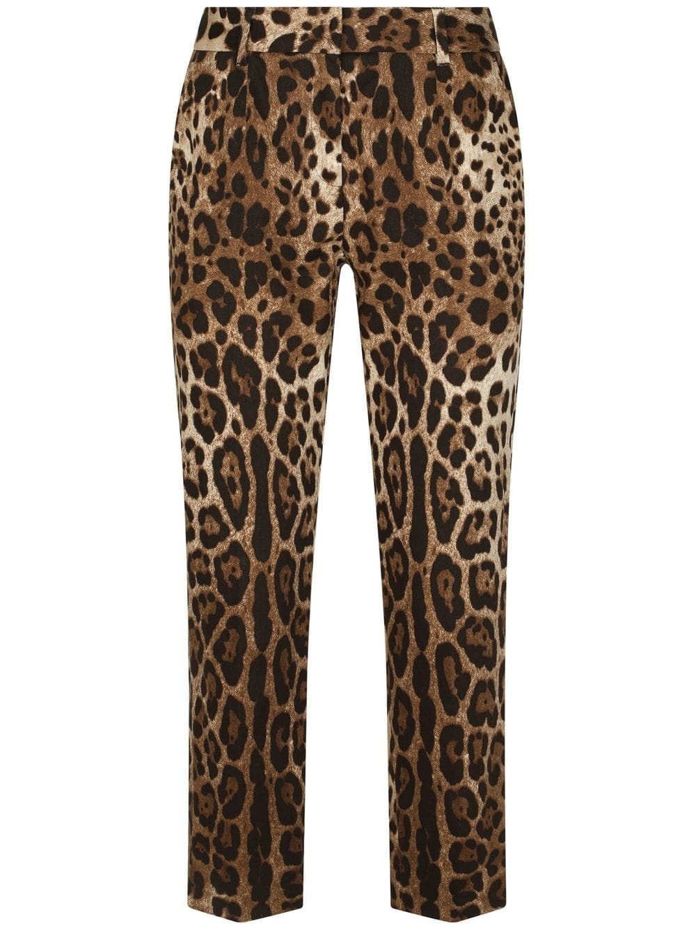 leopard-print cropped trousers - 1