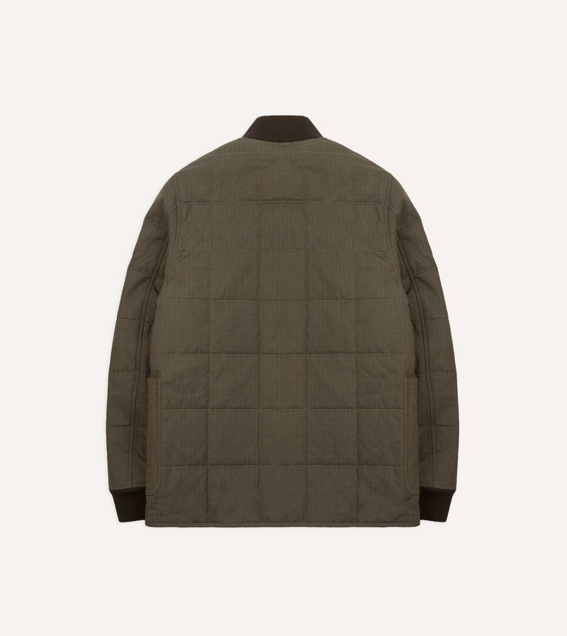 Olive Ripstop Quilted Chore Jacket 8