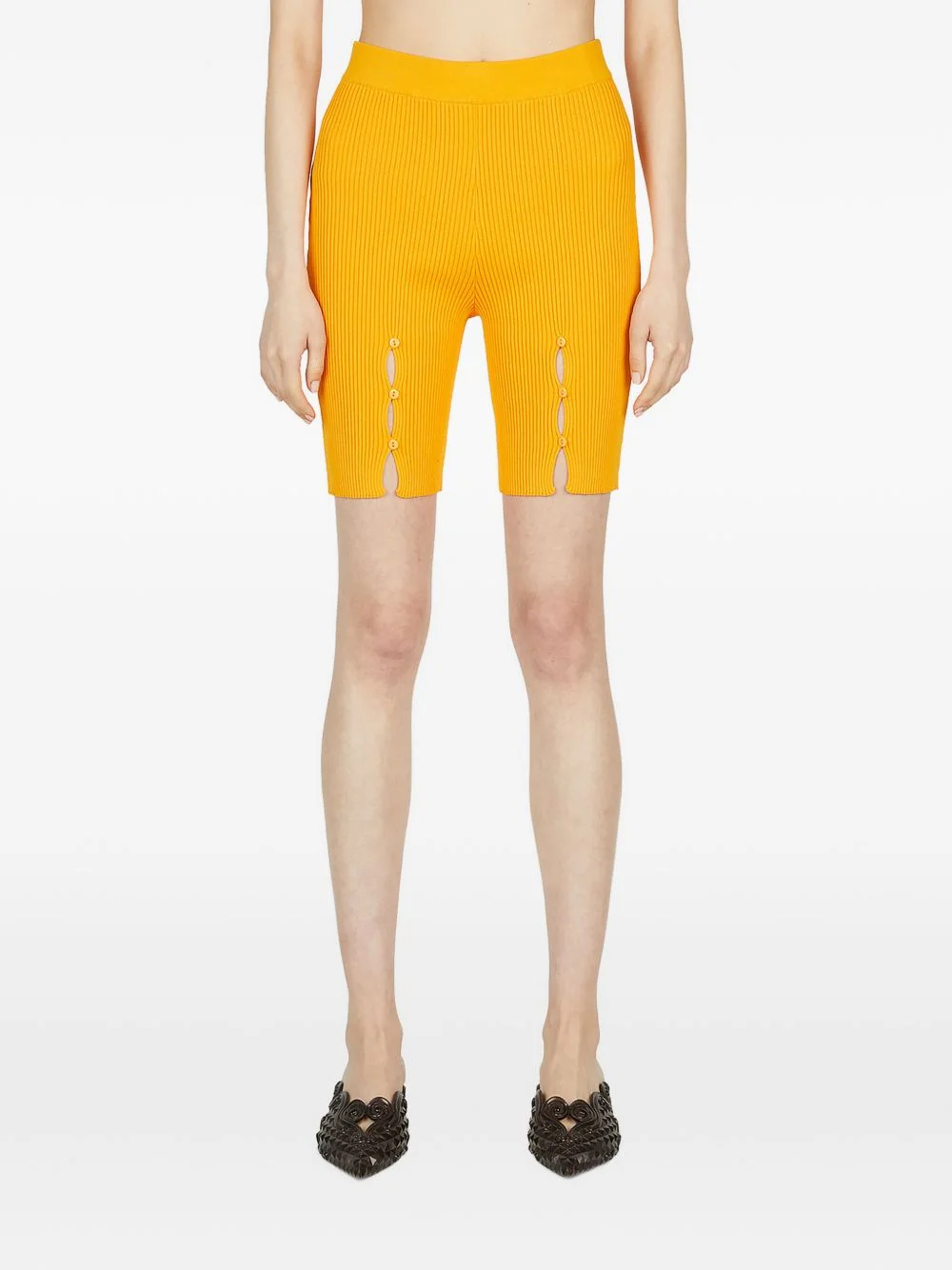 button-detail shorts - 1