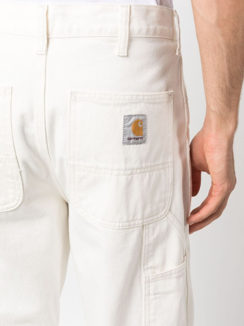 logo-patch cotton straight-leg trousers 5