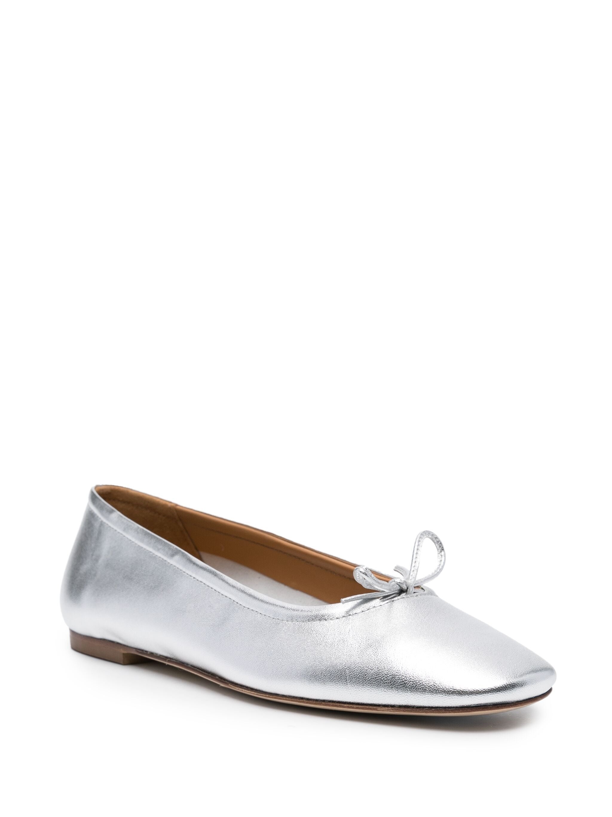 Metallic Leather Ballerina Shoes - 2