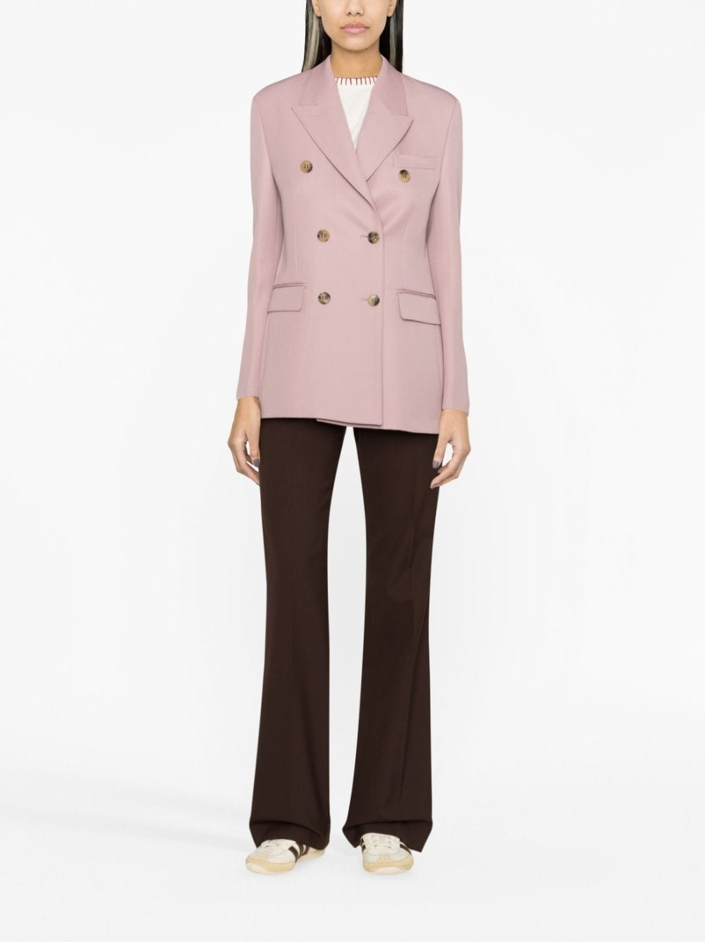 double-breasted gabardine blazer - 2