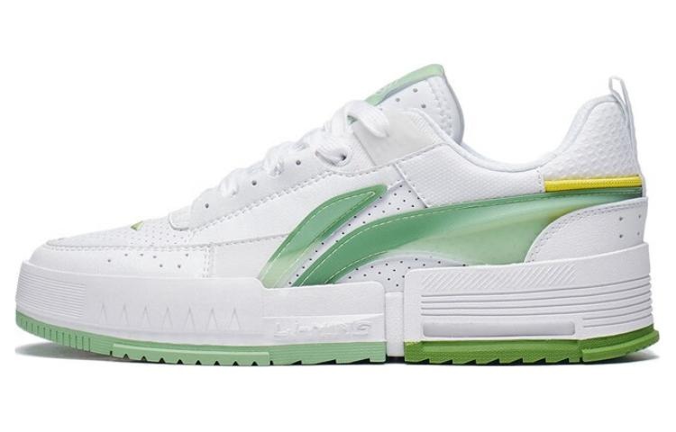 (WMNS) Li-Ning Casual Skate Shoes 'White Lime Green' AGCT136-2 - 2