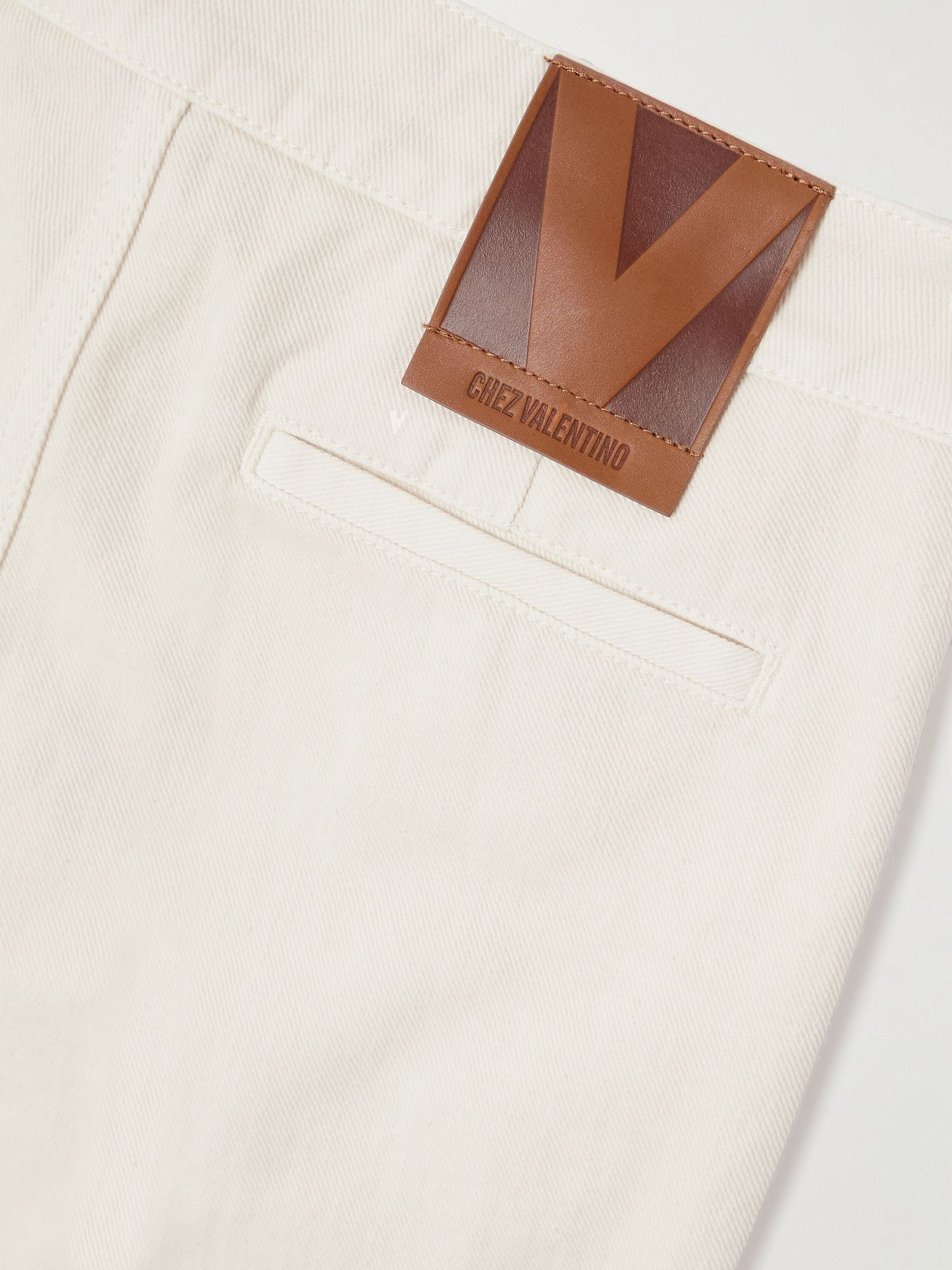 Embellished straight-leg jeans Cream - 5