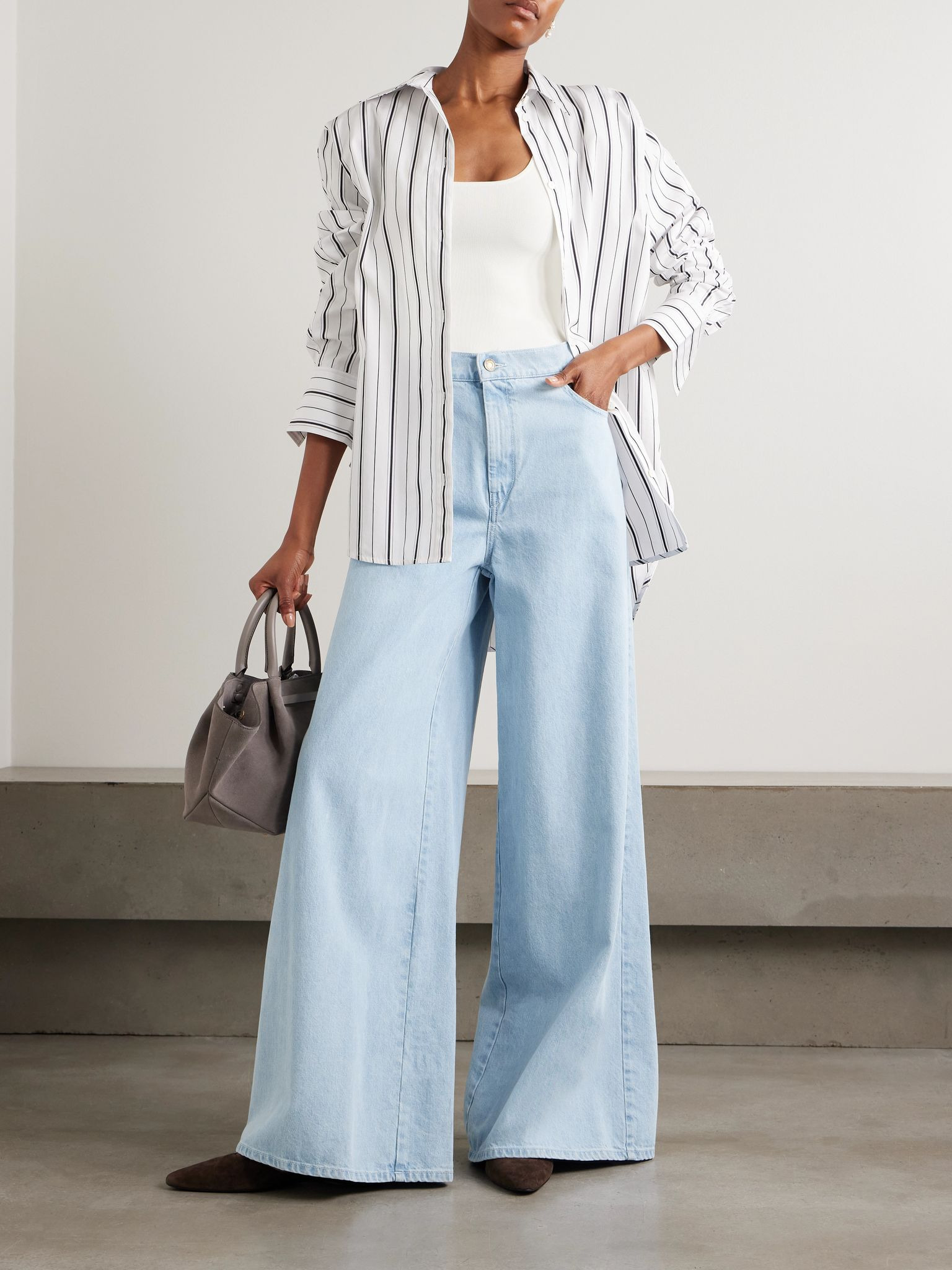 Affari high-rise wide-leg jeans Light blue - 2