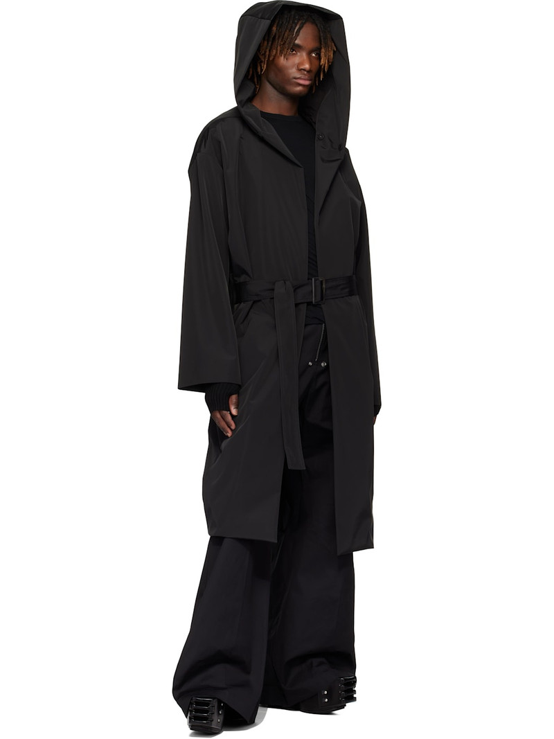 Rick Owens Black Hollywood Hooded Robe Coat outlook
