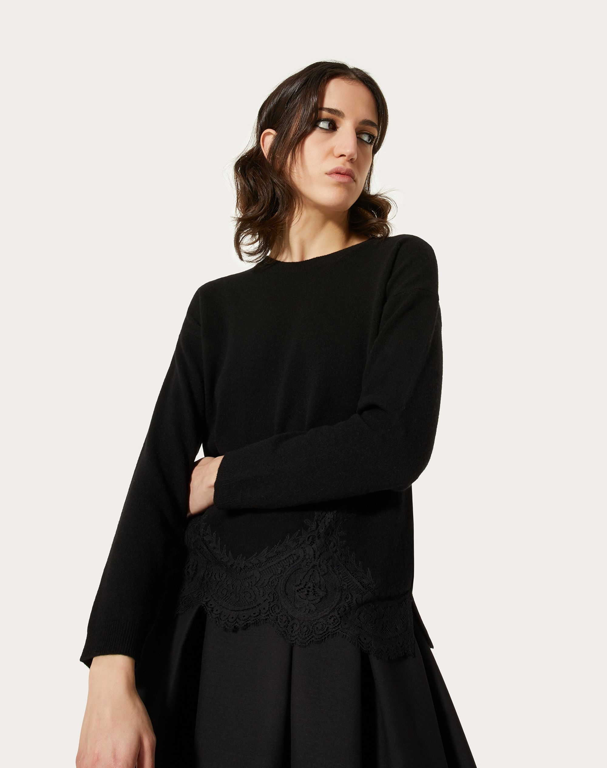 CASHMERE WOOL AND LACE SWEATER - 5