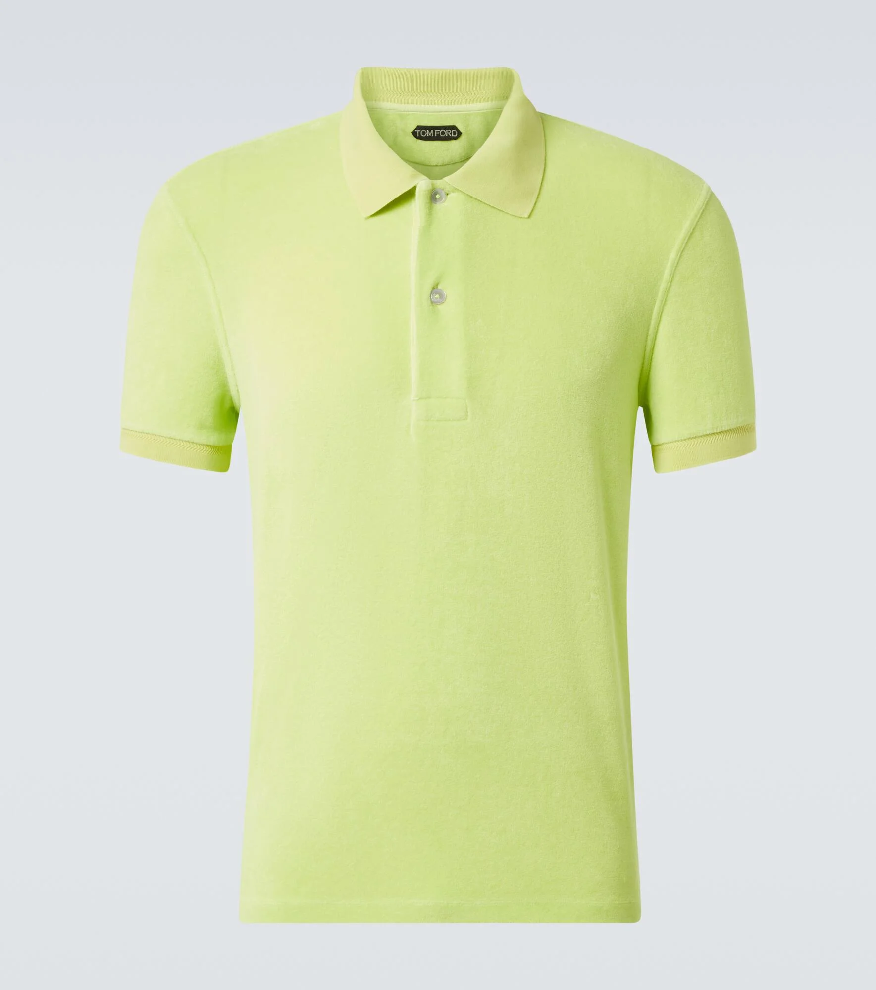 Cotton-blend terry polo shirt - 1