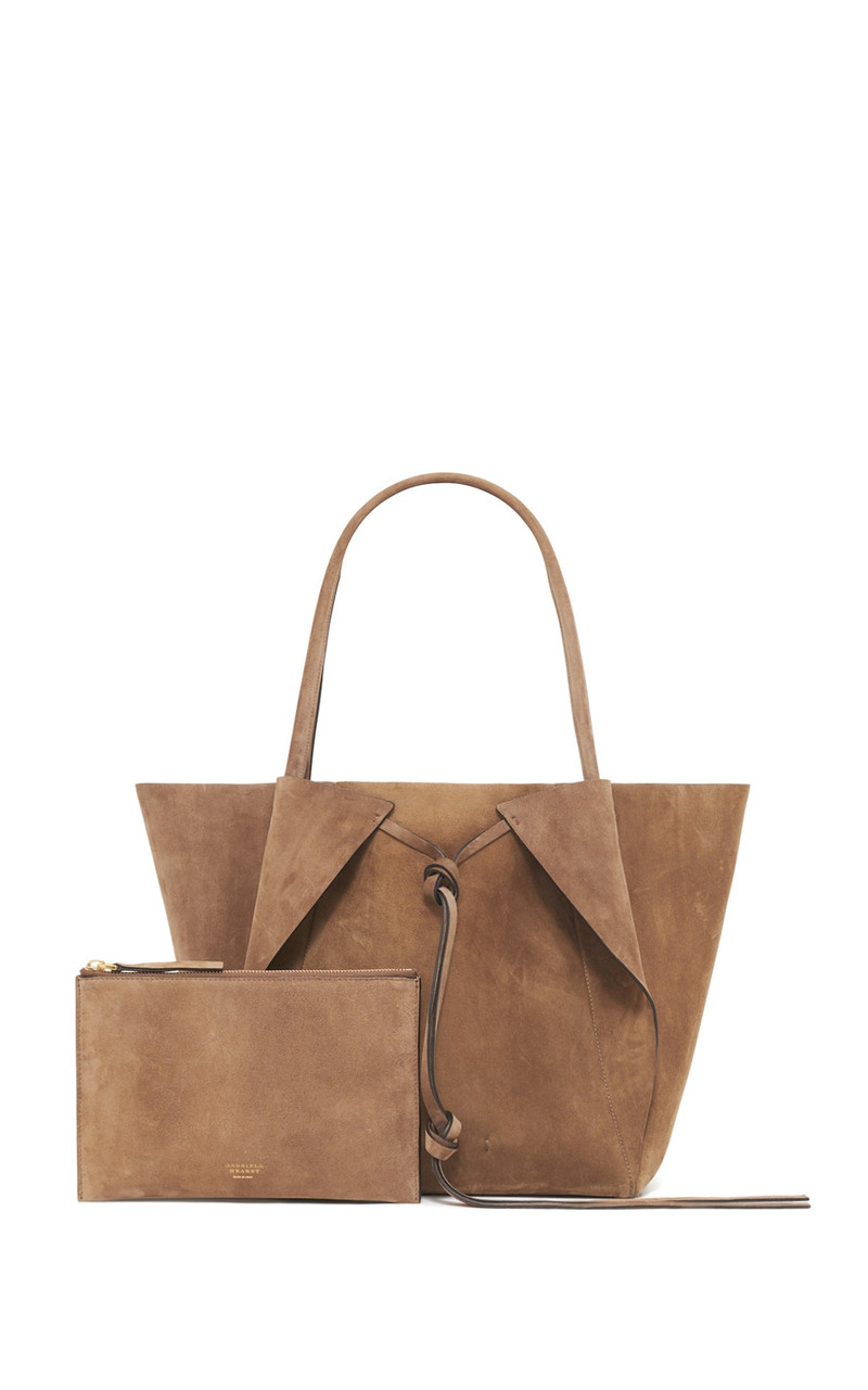 GABRIELA HEARST Marija Tote Bag in Dark Sand Suede outlook
