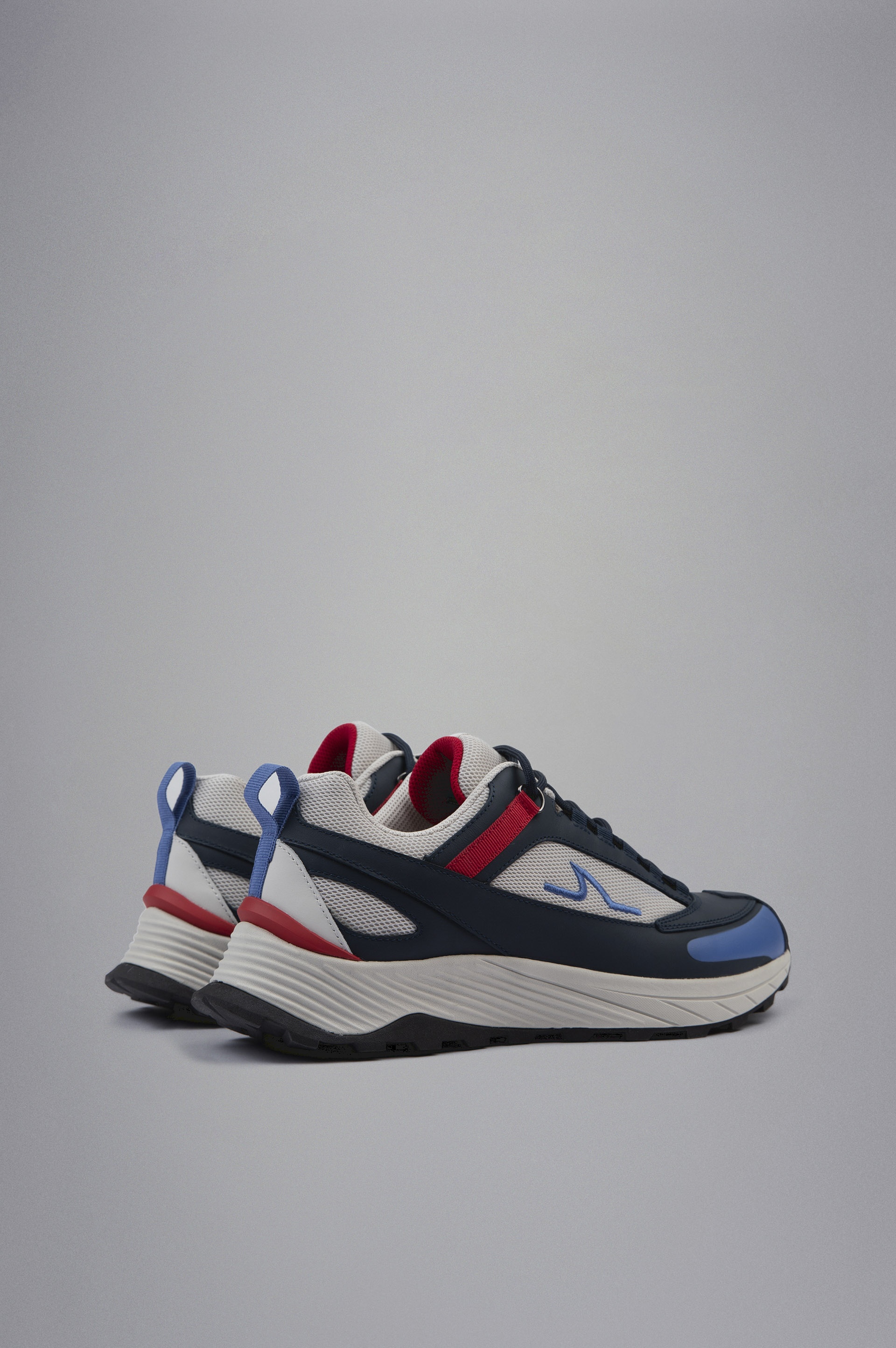 TECH FABRIC AND LEATHER HYBRID SNEAKERS - 3