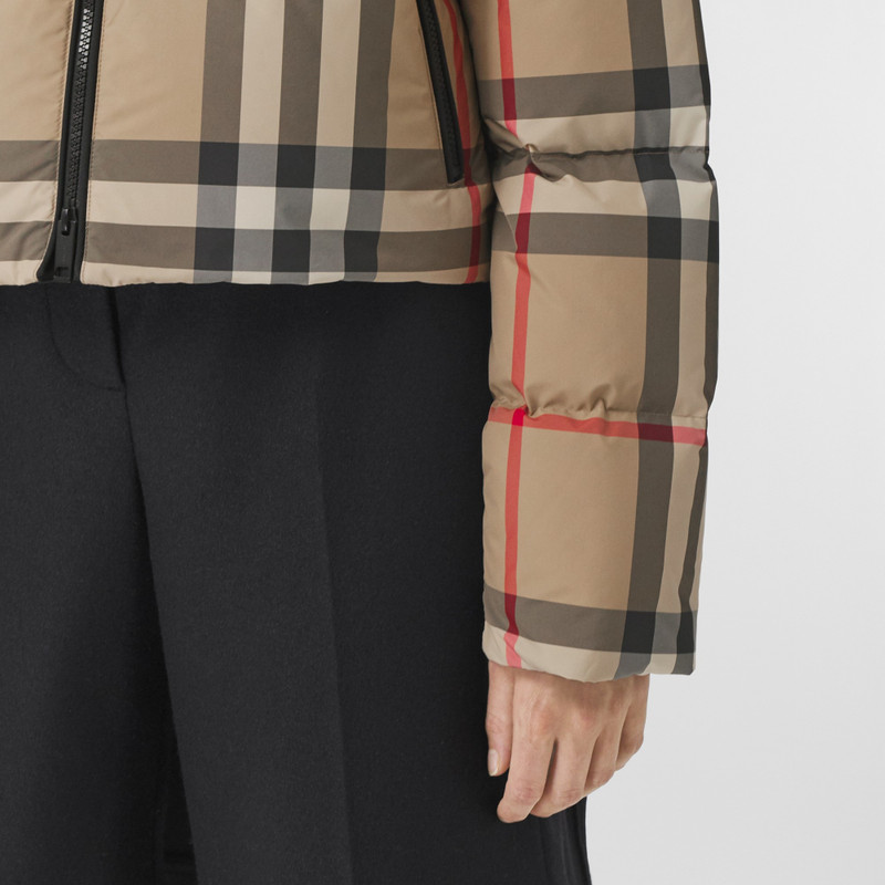 Check Cropped Puffer Jacket 6