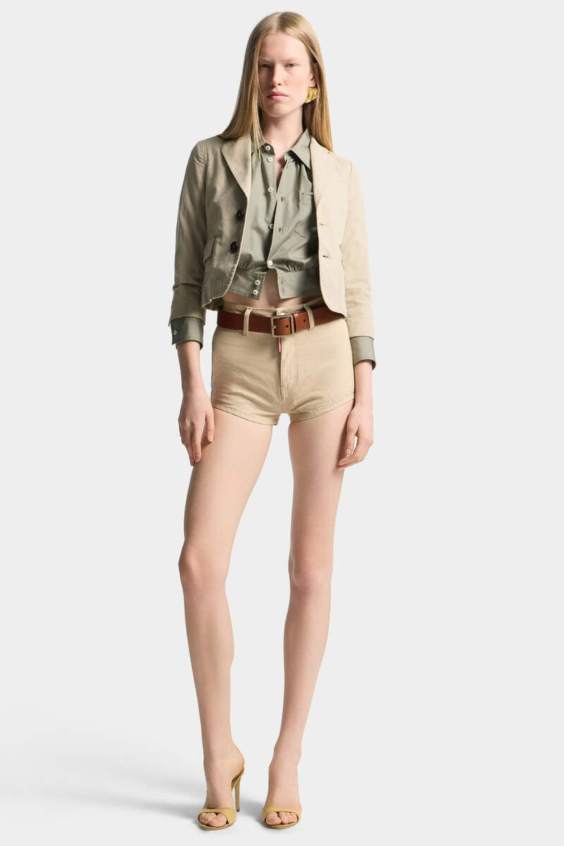 OXFORD DENIM HIGH WAIST HOT PANTS 6