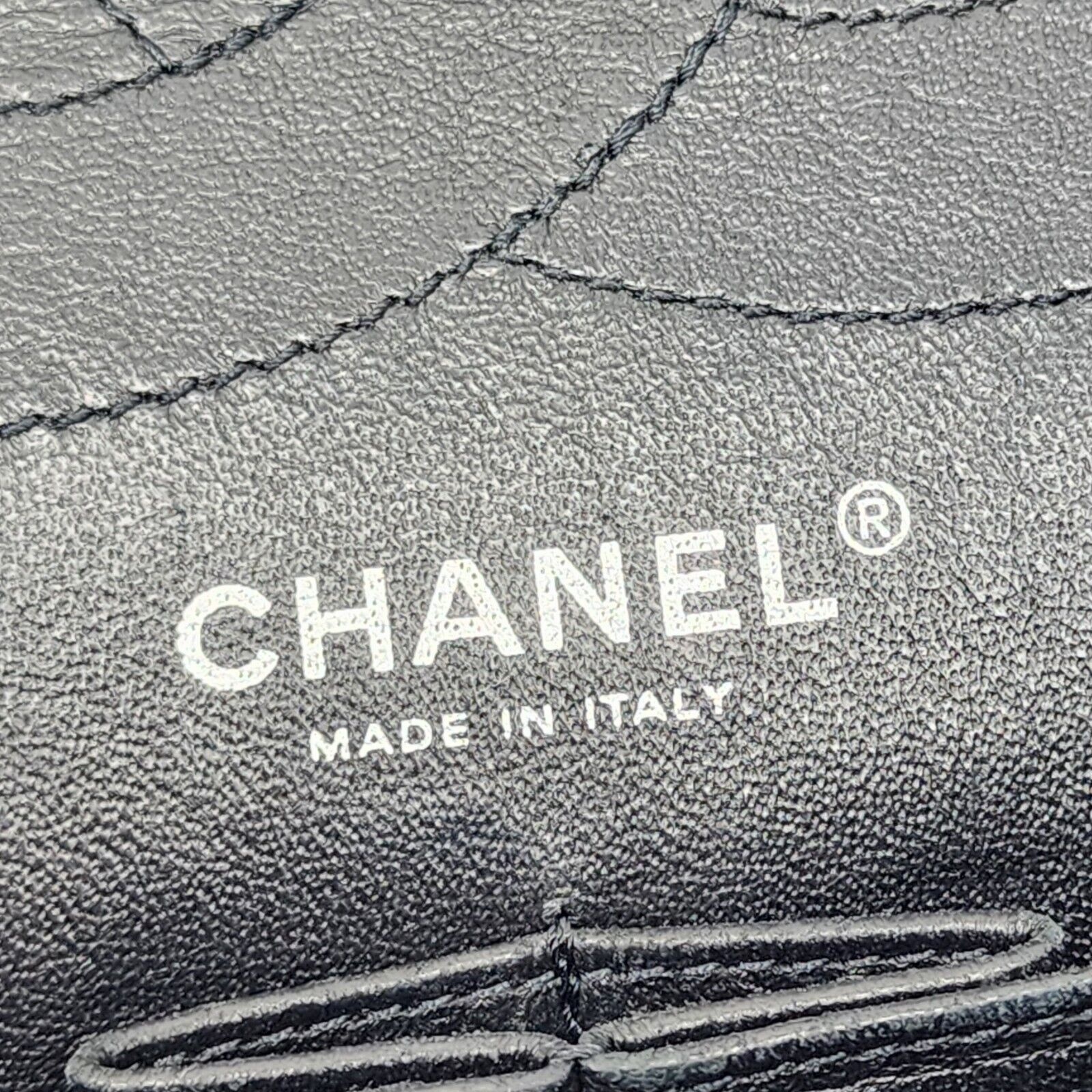 Chanel Classic 2.55 Reissue Jumbo Double Flap Bag - Quilted Patent Leather Black - 9