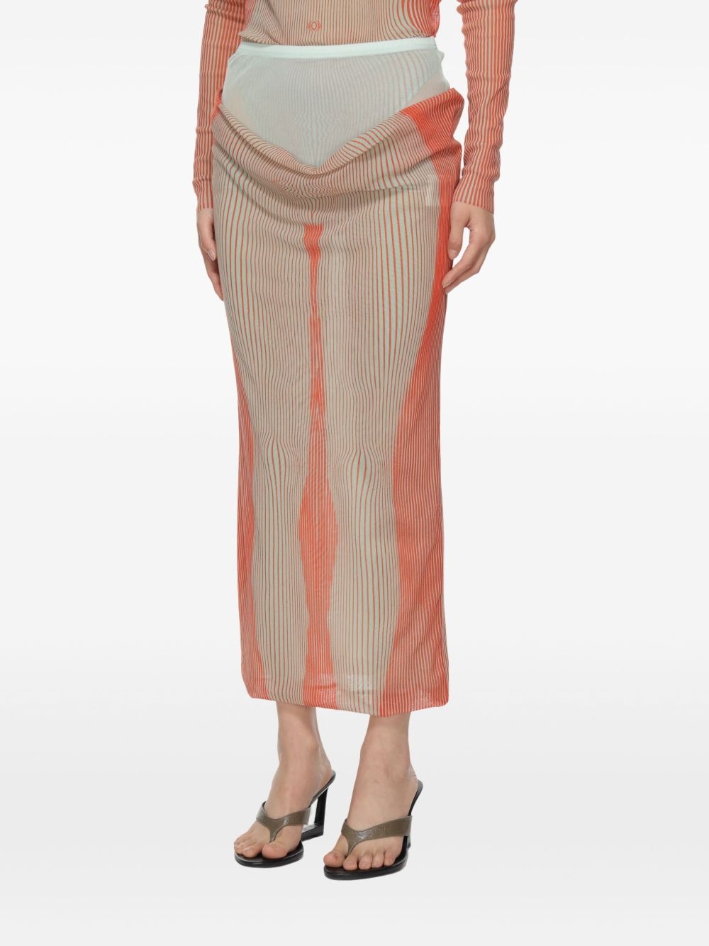 layered-design midi skirt - 4