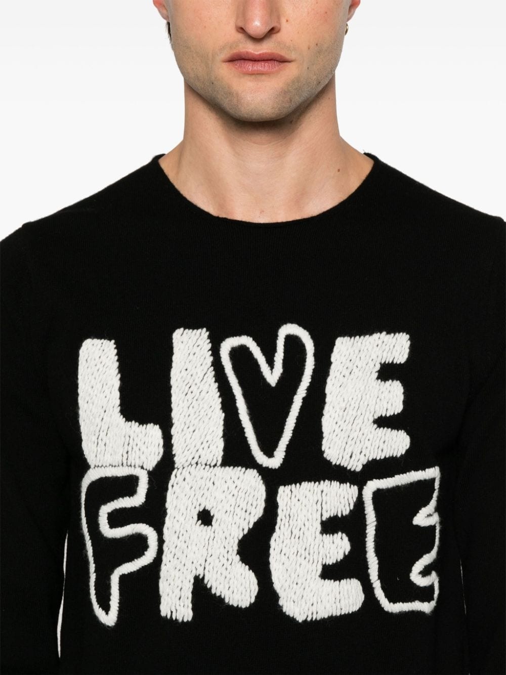 Live Free-embroidered sweater - 5