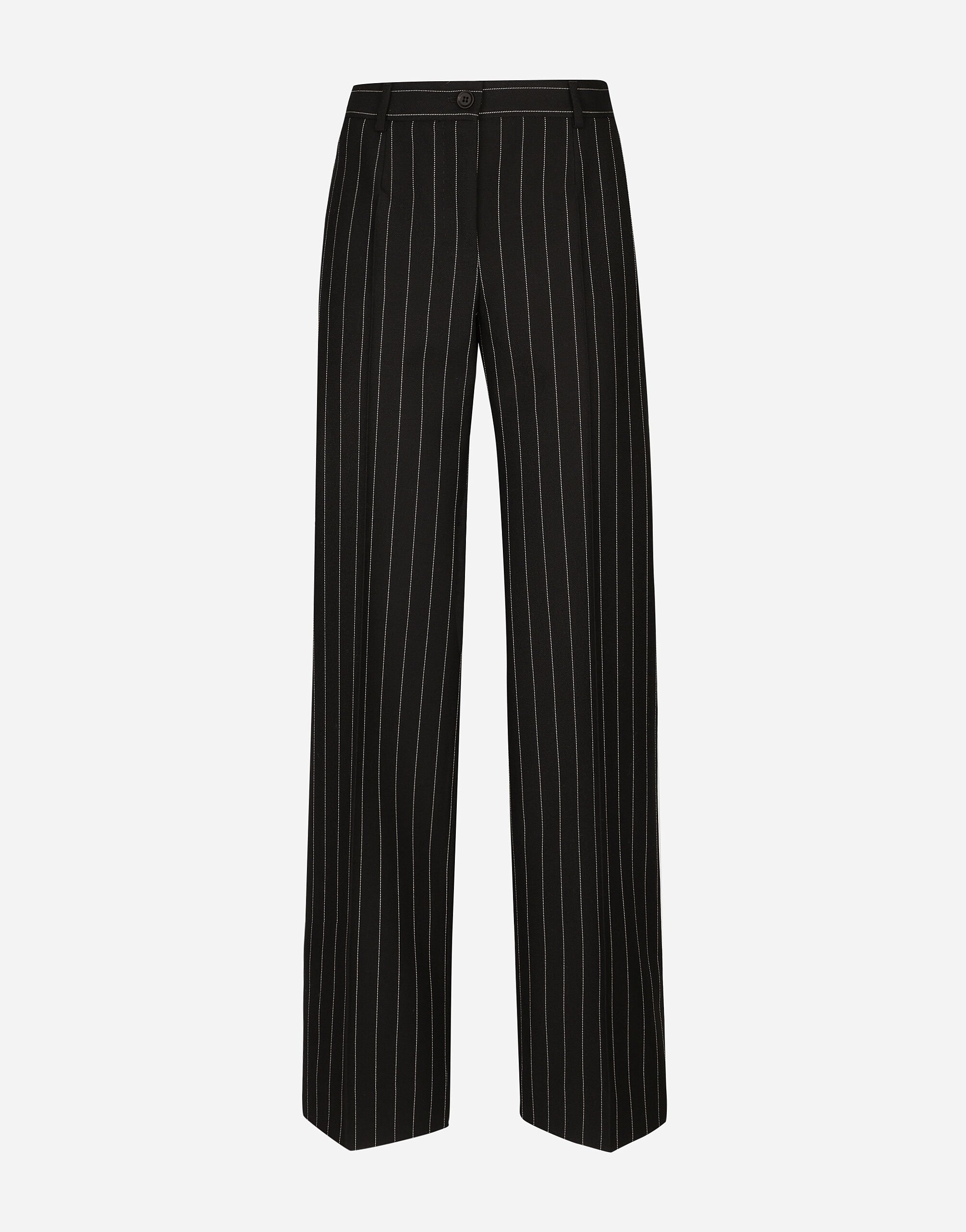 Flared pinstripe woolen pants - 1